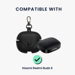 TV, Audio-Video si Foto - Portabile audio - Casti audio - Husa casti Kwmobile pentru Xiaomi Redmi Buds 6, protectie la zgarieturi, Piele ecologica, negru - Infinity.ro