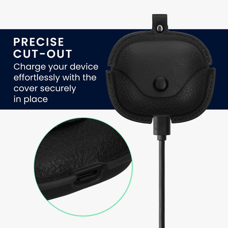 TV, Audio-Video si Foto - Portabile audio - Casti audio - Husa casti Kwmobile pentru Xiaomi Redmi Buds 6, protectie la zgarieturi, Piele ecologica, negru - Infinity.ro