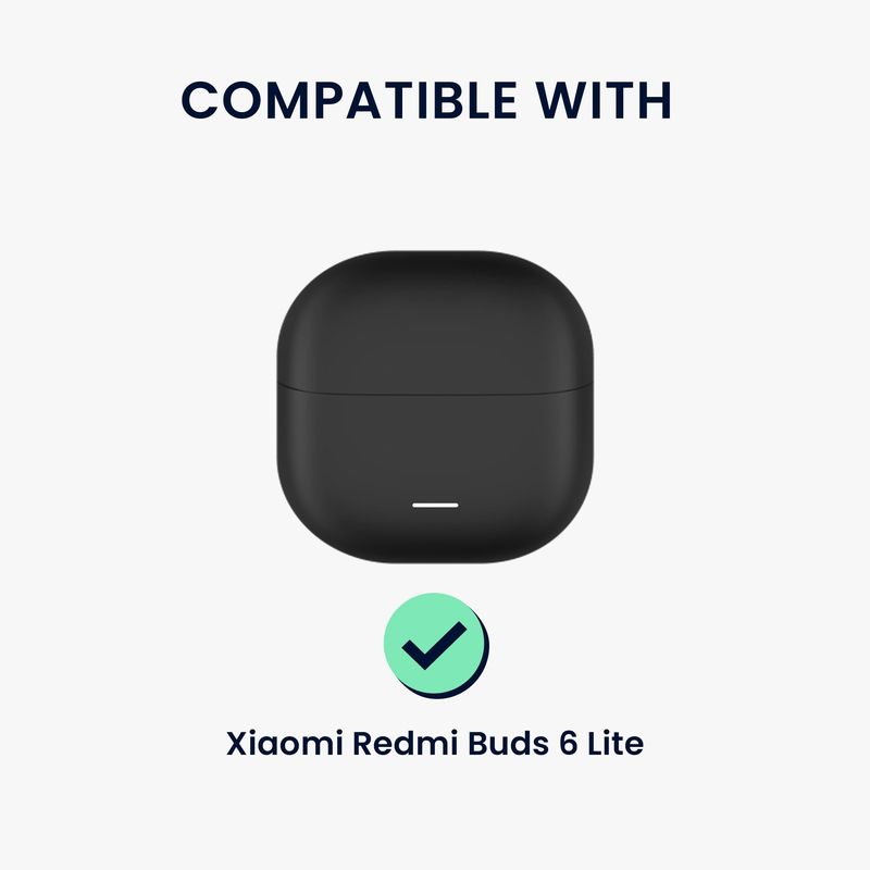 TV, Audio-Video si Foto - Portabile audio - Casti audio - Husa casti Kwmobile pentru Xiaomi Redmi Buds 6 Lite, anti-alunecare, Silicon, negru - Infinity.ro