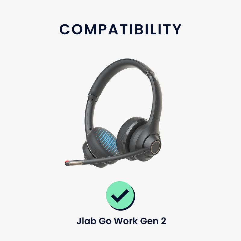 TV, Audio-Video si Foto - Portabile audio - Casti audio - Set 2 pernite pentru casti Kwmobile pentru JLab Go Work Gen 2, confort sporit, Piele ecologica, negru - Infinity.ro