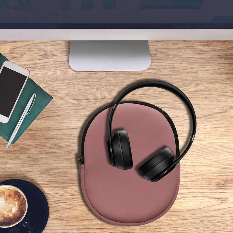 TV, Audio-Video si Foto - Portabile audio - Casti audio - Husa casti Kwmobile pentru Beats Solo 4, Beats Solo 3 Wireless, Marshall Major V, protectie la socuri, Neopren, roz - Infinity.ro