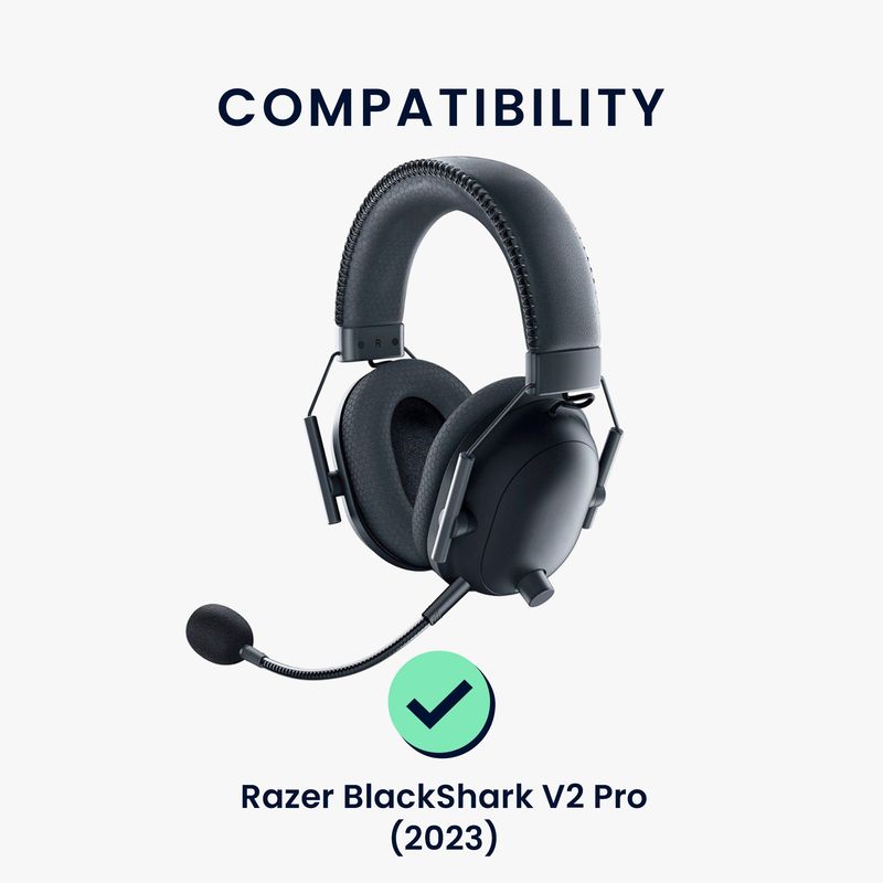 TV, Audio-Video si Foto - Portabile audio - Casti audio - Set 2 pernite pentru casti Kwmobile pentru Razer BlackShark V2 Pro (2023), confort sporit, Piele ecologica, negru - Infinity.ro