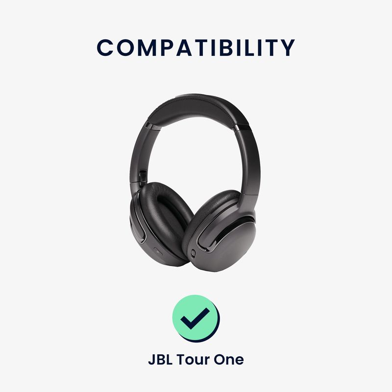 TV, Audio-Video si Foto - Portabile audio - Casti audio - Set 2 pernite pentru casti Kwmobile pentru JBL Tour One, confort sporit, Piele ecologica, negru - Infinity.ro