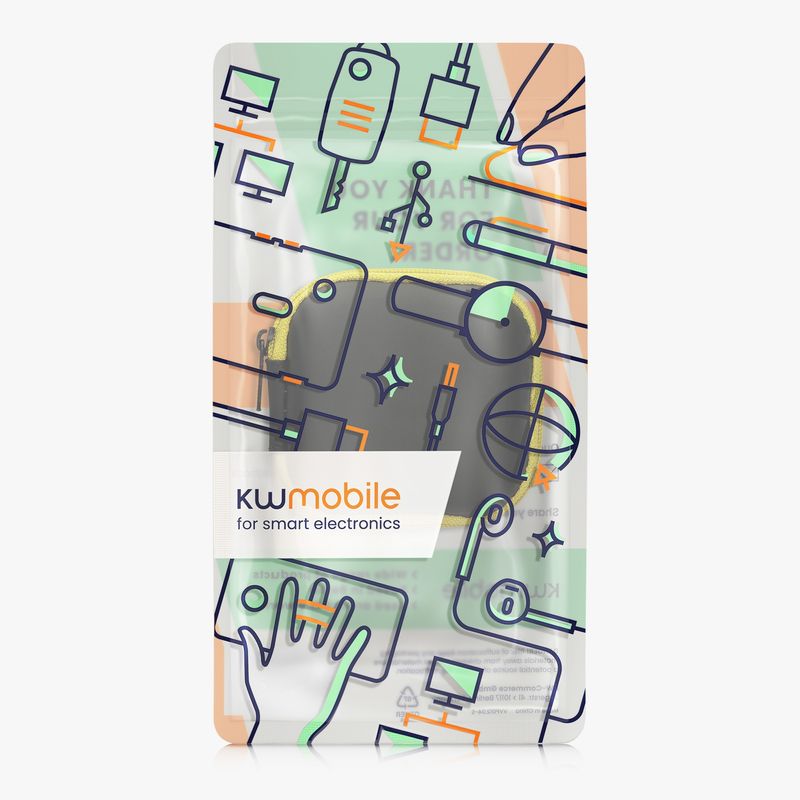 TV, Audio-Video si Foto - Portabile audio - Casti audio - Husa universala pentru casti Kwmobile, protectie la socuri, Textil, galben, negru - Infinity.ro