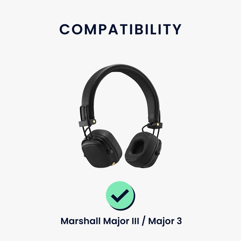 TV, Audio-Video si Foto - Portabile audio - Casti audio - Set 2 pernite pentru casti Kwmobile pentru Marshall Major III, Major 3, confort sporit, Piele ecologica, negru - Infinity.ro