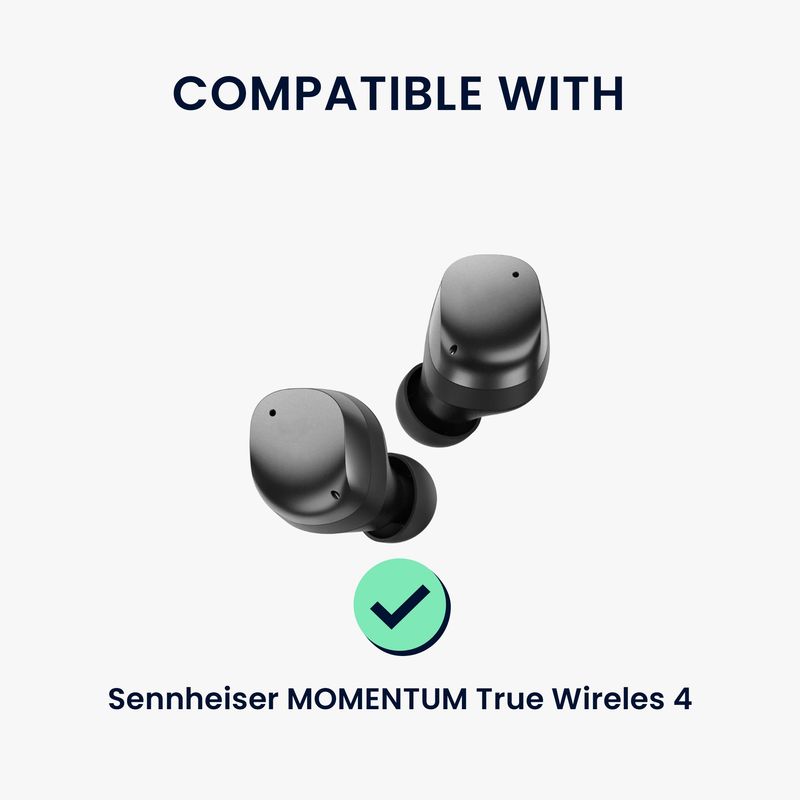 TV, Audio-Video si Foto - Portabile audio - Casti audio - Set 8 dopuri pentru casti Kwmobile pentru Sennheiser MOMENTUM True Wireless 4, confort sporit, Silicon, negru - Infinity.ro