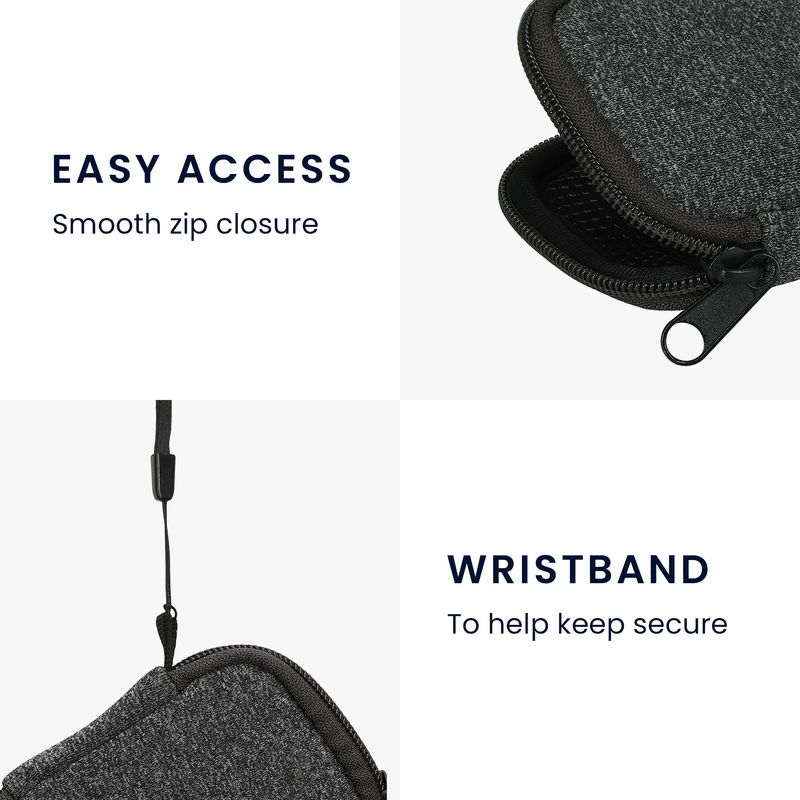 TV, Audio-Video si Foto - Portabile audio - Casti audio - Husa universala pentru casti Kwmobile, protectie la socuri, Textil, gri, alb - Infinity.ro