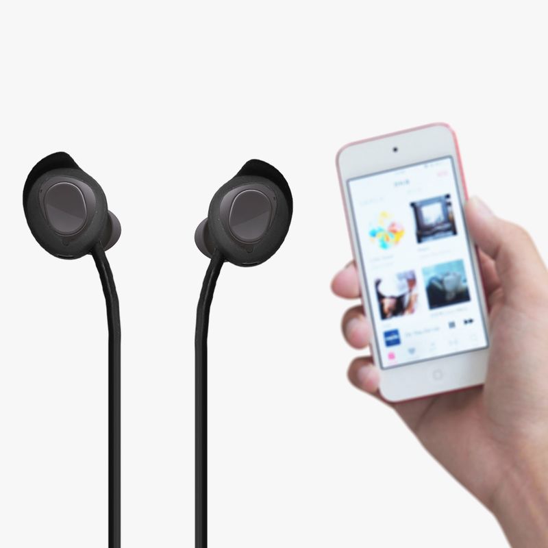 TV, Audio-Video si Foto - Portabile audio - Casti audio - Husa casti Kwmobile pentru Samsung Galaxy Buds FE, anti-alunecare, Silicon, albastru, negru - Infinity.ro