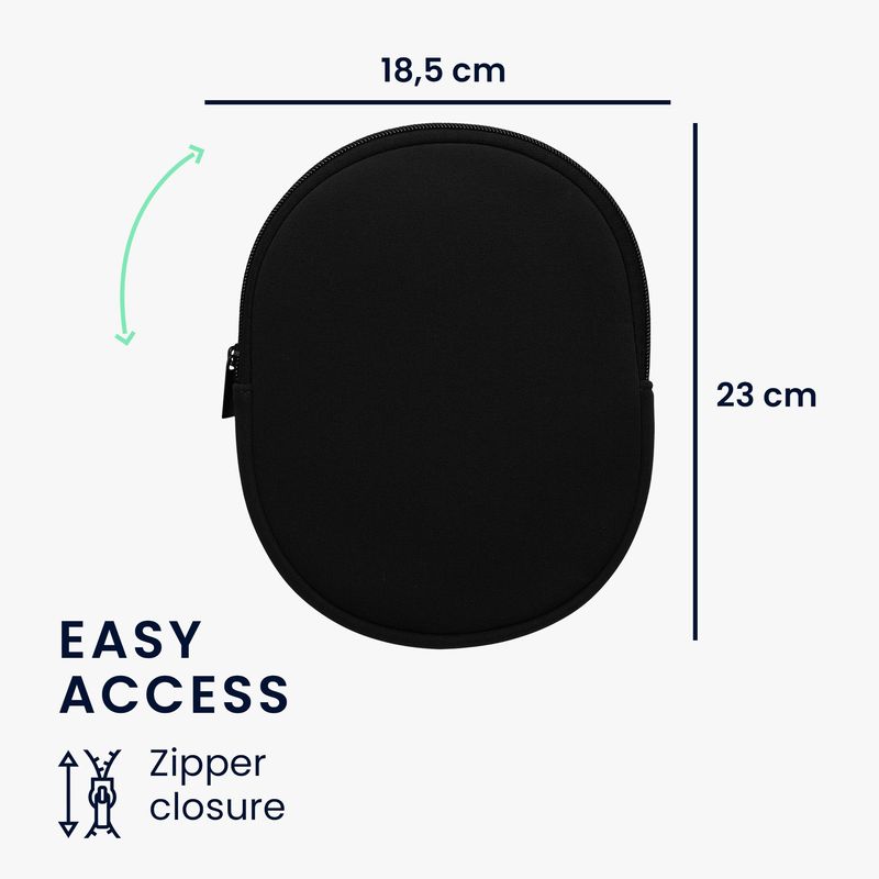 TV, Audio-Video si Foto - Portabile audio - Casti audio - Husa casti Kwmobile pentru Sony WH-CH520, WH-CH510, MDR-ZX110, inchidere cu fermoar, Neopren, negru - Infinity.ro