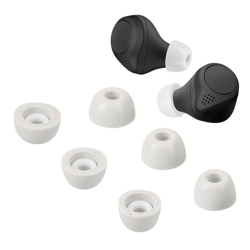 TV, Audio-Video si Foto - Portabile audio - Casti audio - Set 6 dopuri pentru casti Kwmobile pentru Jabra Elite 75t, 65t, Active, confort sporit, Spuma cu memorie, gri - Infinity.ro
