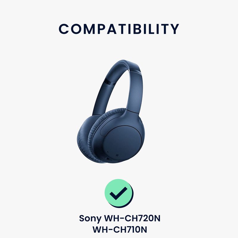 TV, Audio-Video si Foto - Portabile audio - Casti audio - Set 2 pernite pentru casti Kwmobile pentru Sony WH-CH720N, WH-CH710N, confort sporit, Piele ecologica, albastru - Infinity.ro