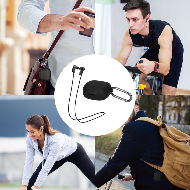 TV, Audio-Video si Foto - Portabile audio - Casti audio - Husa casti Kwmobile pentru JBL Live Pro Plus, anti-alunecare, Silicon, negru - Infinity.ro