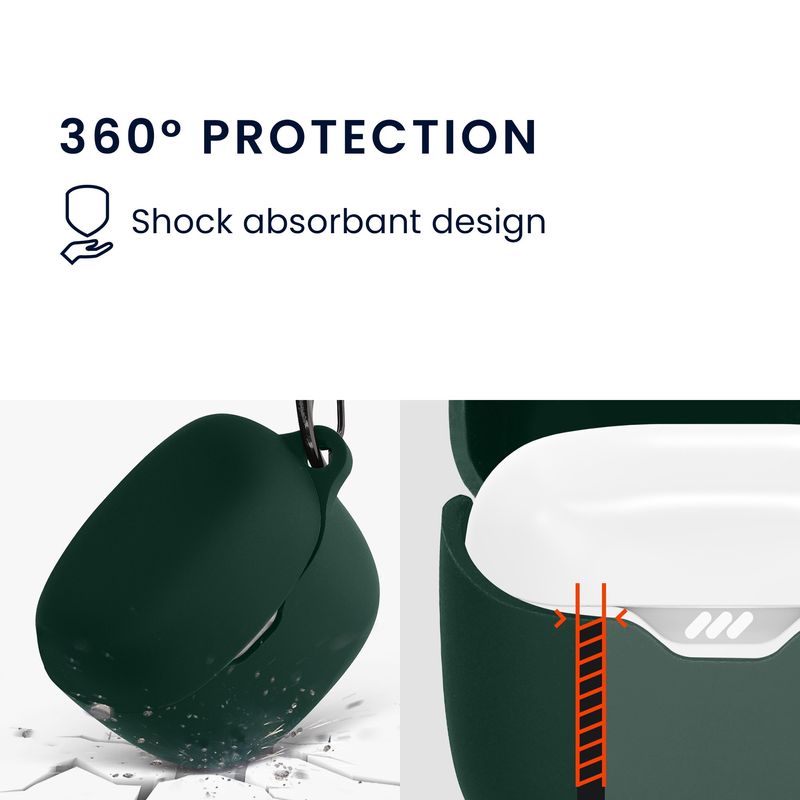 TV, Audio-Video si Foto - Portabile audio - Casti audio - Husa casti Kwmobile pentru JBL Tune Flex, protectie la zgarieturi, Silicon, verde - Infinity.ro