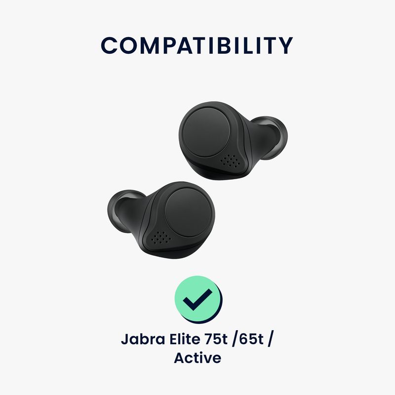 TV, Audio-Video si Foto - Portabile audio - Casti audio - Set 6 dopuri pentru casti Kwmobile pentru Jabra Elite 75t, 65t, Active, confort sporit, Spuma cu memorie, negru - Infinity.ro