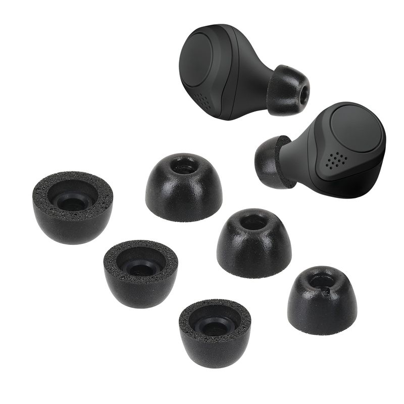 TV, Audio-Video si Foto - Portabile audio - Casti audio - Set 6 dopuri pentru casti Kwmobile pentru Jabra Elite 75t, 65t, Active, confort sporit, Spuma cu memorie, negru - Infinity.ro