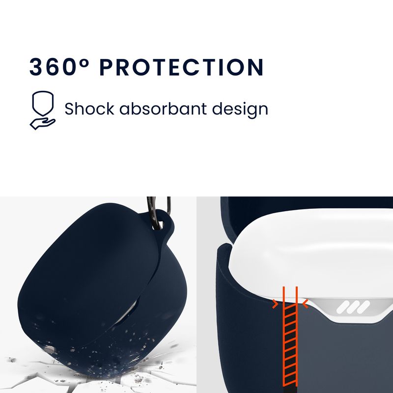 TV, Audio-Video si Foto - Portabile audio - Casti audio - Husa casti Kwmobile pentru JBL Tune Flex, protectie la zgarieturi, Silicon, albastru - Infinity.ro