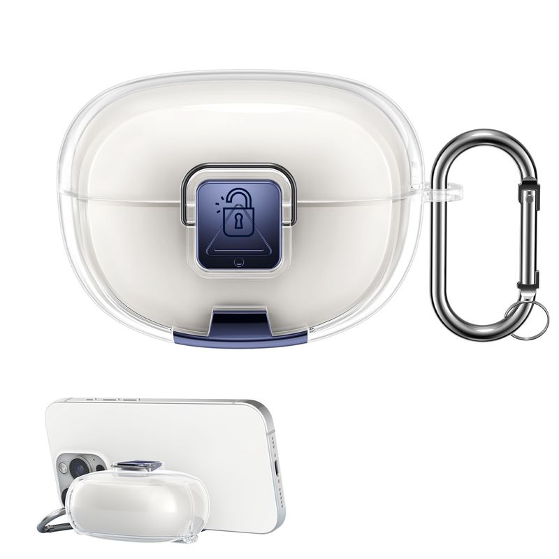 TV, Audio-Video si Foto - Portabile audio - Casti audio - Husa casti Kwmobile pentru Bose Ultra Open Earbuds, functie stand, Termoplastic, transparent - Infinity.ro