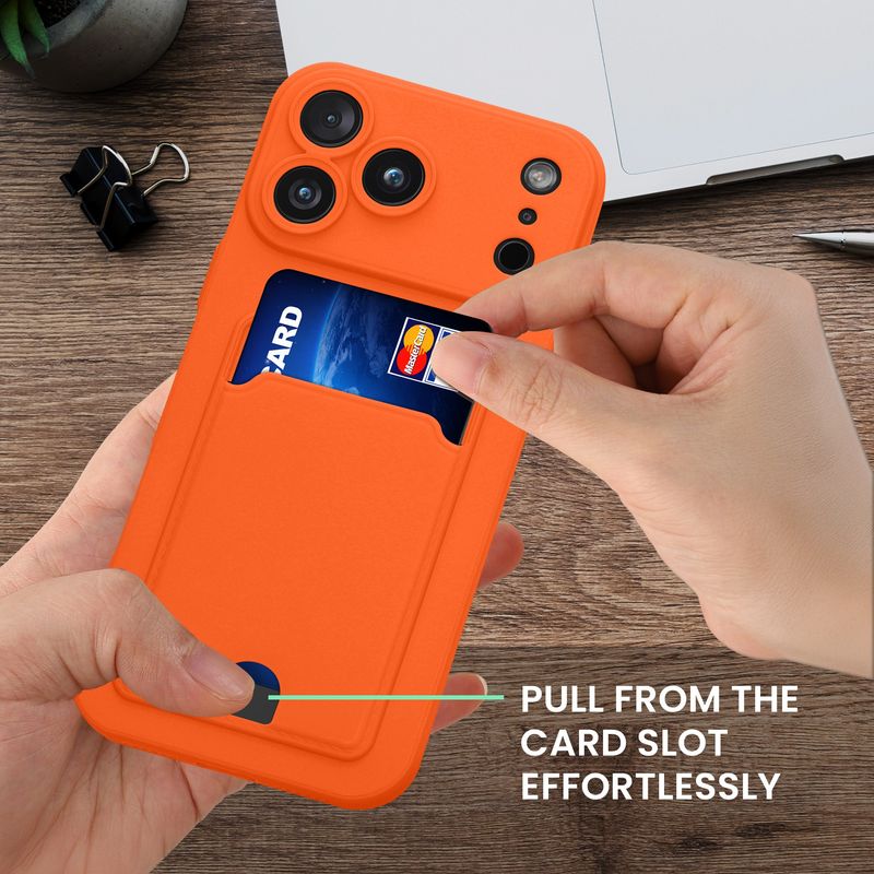 TV, Audio-Video si Foto - Portabile audio - Casti audio - Husa casti Kwmobile pentru Apple iPhone 17 Pro Max, protectie la zgarieturi, Neopren, portocaliu - Infinity.ro