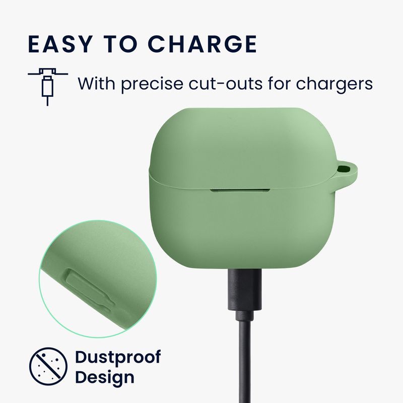 TV, Audio-Video si Foto - Portabile audio - Casti audio - Husa casti Kwmobile pentru Samsung Galaxy Buds 3, Galaxy Buds 3 Pro, anti-alunecare, Silicon, verde - Infinity.ro