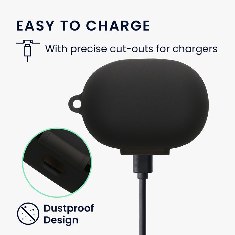 TV, Audio-Video si Foto - Portabile audio - Casti audio - Husa casti Kwmobile pentru Bose QuietComfort Earbuds, anti-alunecare, Silicon, negru - Infinity.ro