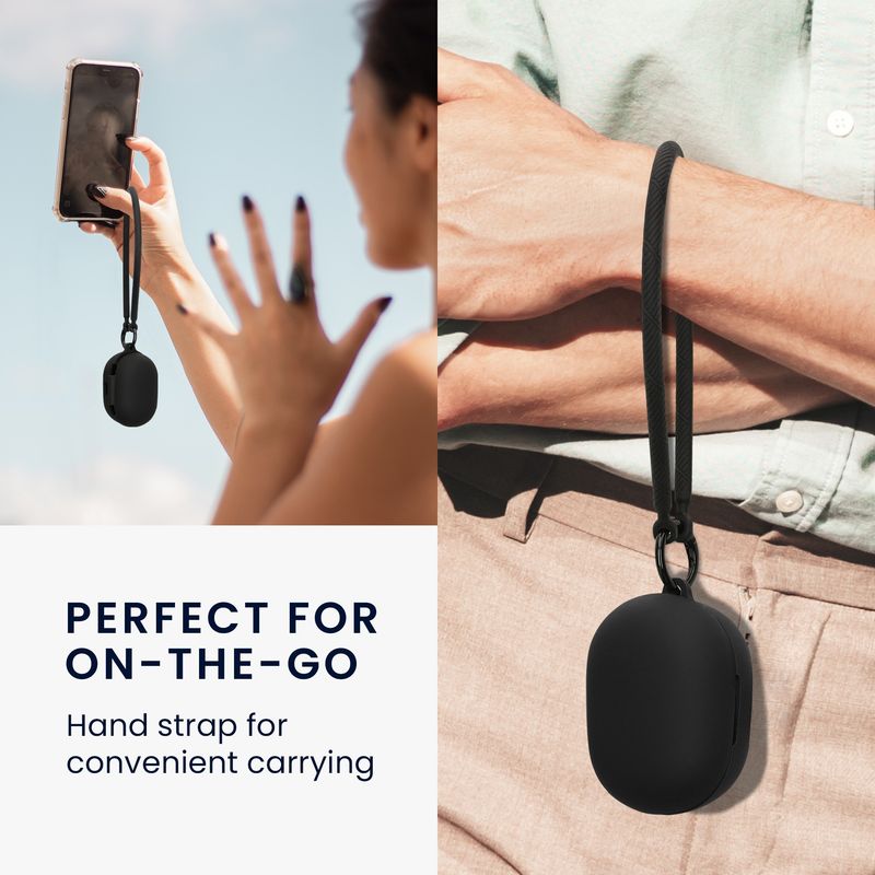 TV, Audio-Video si Foto - Portabile audio - Casti audio - Husa casti Kwmobile pentru Bose QuietComfort Earbuds, anti-alunecare, Silicon, negru - Infinity.ro