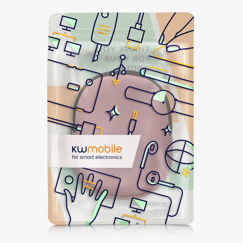 TV, Audio-Video si Foto - Portabile audio - Casti audio - Husa universala pentru casti Kwmobile, protectie la socuri, Neopren, roz - Infinity.ro