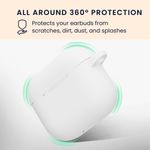TV, Audio-Video si Foto - Portabile audio - Casti audio - Husa casti Kwmobile pentru Apple AirPods 4, anti-alunecare, Silicon, alb, gri - Infinity.ro