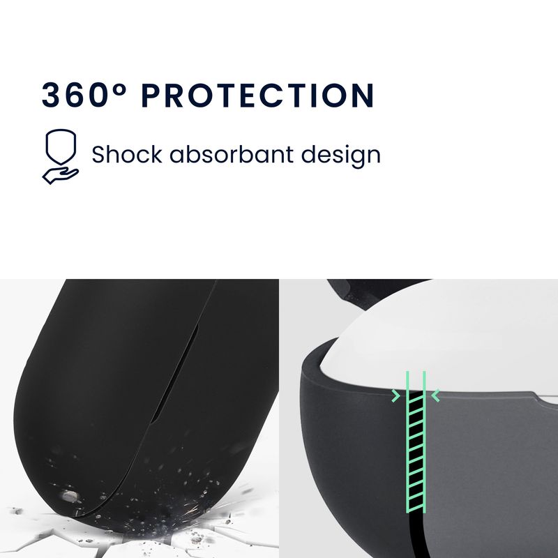 TV, Audio-Video si Foto - Portabile audio - Casti audio - Husa casti Kwmobile pentru Huawei FreeBuds Pro 4, protectie la zgarieturi, Silicon, negru - Infinity.ro