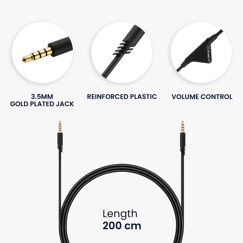 TV, Audio-Video si Foto - Portabile audio - Casti audio - Cablu Kwmobile pentru Logitech Astro A50, A40TR, A40, A30, A10, cablu detasabil, Plastic, negru - Infinity.ro