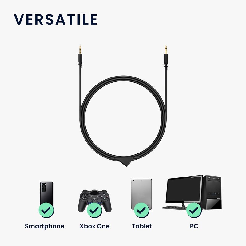 TV, Audio-Video si Foto - Portabile audio - Casti audio - Cablu Kwmobile pentru Logitech Astro A50, A40TR, A40, A30, A10, cablu detasabil, Plastic, negru - Infinity.ro