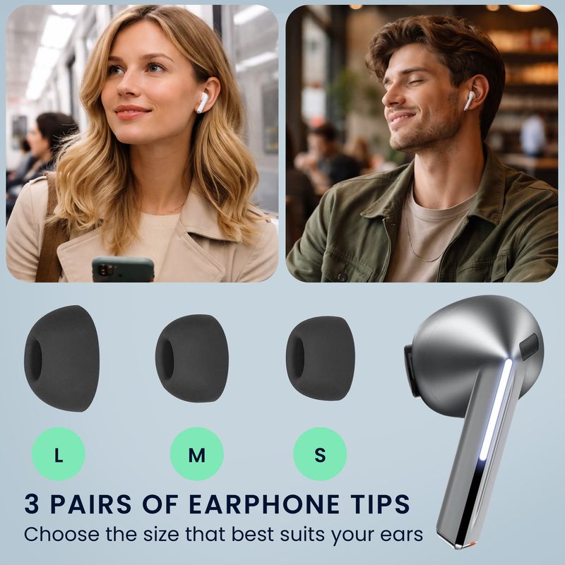 TV, Audio-Video si Foto - Portabile audio - Casti audio - Set 6 dopuri pentru casti Kwmobile pentru Samsung Galaxy Buds 3 Pro, confort sporit, Silicon, gri - Infinity.ro