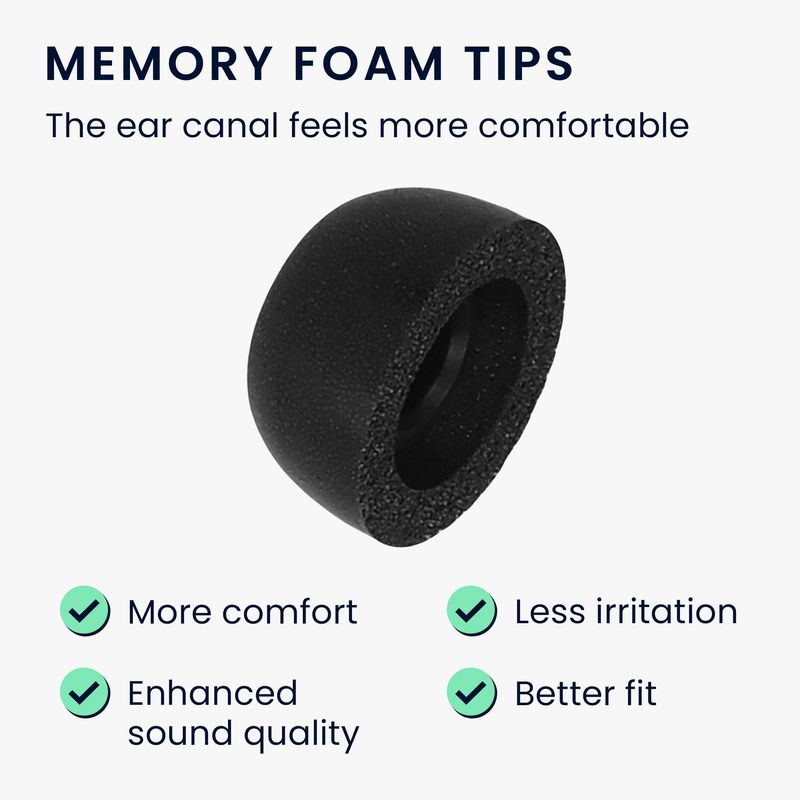 TV, Audio-Video si Foto - Portabile audio - Casti audio - Set 6 dopuri pentru casti Kwmobile pentru Beats Powerbeats Pro 2, confort sporit, Spuma cu memorie, negru - Infinity.ro