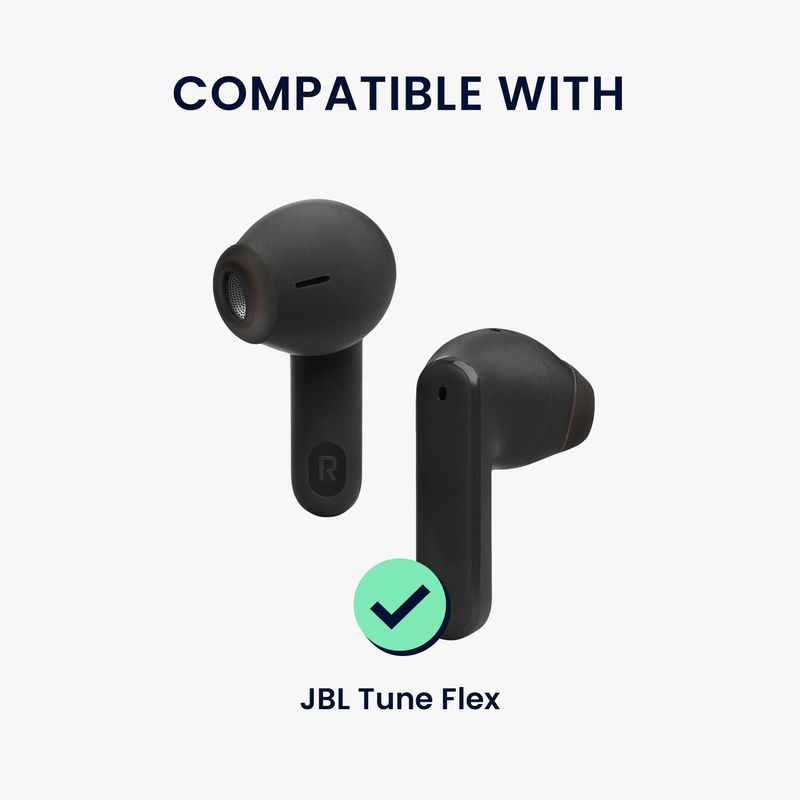 TV, Audio-Video si Foto - Portabile audio - Casti audio - Set 8 dopuri pentru casti Kwmobile pentru JBL Tune Flex, confort sporit, Silicon, negru - Infinity.ro