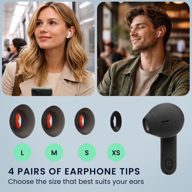TV, Audio-Video si Foto - Portabile audio - Casti audio - Set 8 dopuri pentru casti Kwmobile pentru JBL Tune Flex, confort sporit, Silicon, negru - Infinity.ro