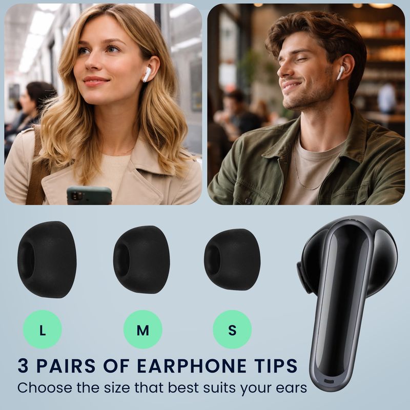 TV, Audio-Video si Foto - Portabile audio - Casti audio - Set 6 dopuri pentru casti Kwmobile pentru Anker Soundcore P40i, Soundcore P20i, confort sporit, Silicon, negru - Infinity.ro
