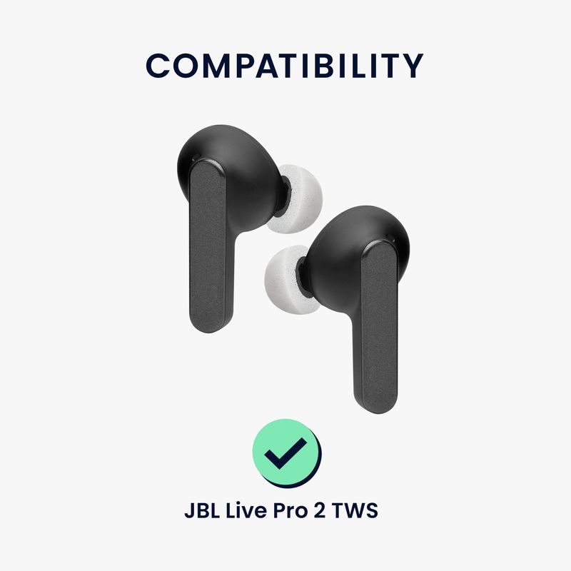 TV, Audio-Video si Foto - Portabile audio - Casti audio - Set 6 dopuri pentru casti Kwmobile pentru JBL Live Pro 2 TWS, confort sporit, Spuma cu memorie, alb - Infinity.ro