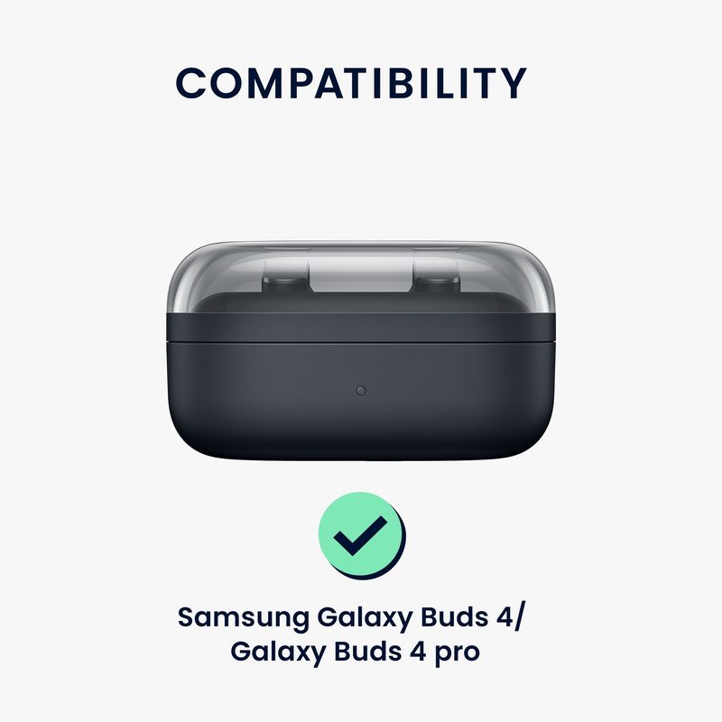 TV, Audio-Video si Foto - Portabile audio - Casti audio - Husa casti Kwmobile pentru Samsung Galaxy Buds 4, Galaxy Buds 4 Pro, protectie la zgarieturi, Silicon, alb, negru - Infinity.ro