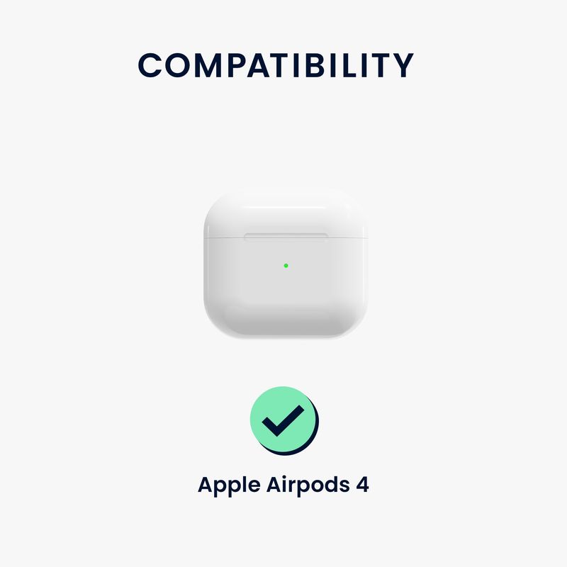 TV, Audio-Video si Foto - Portabile audio - Casti audio - Husa casti Kwmobile pentru Apple AirPods 4, prindere cu carabina, protectie la zgarieturi, Silicon, alb - Infinity.ro