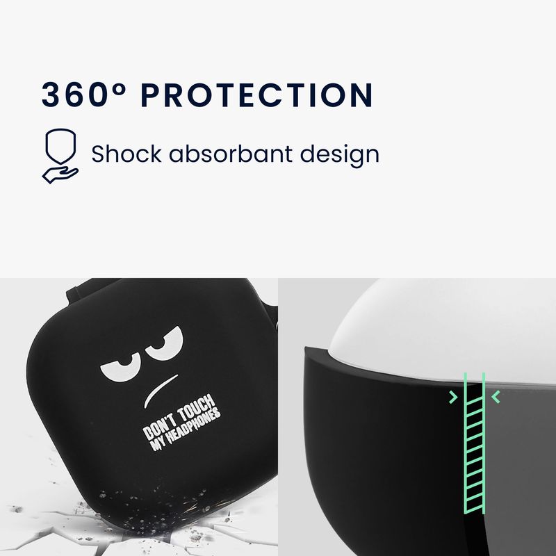 TV, Audio-Video si Foto - Portabile audio - Casti audio - Husa casti Kwmobile pentru Samsung Galaxy Buds 4, Galaxy Buds 4 Pro, protectie la zgarieturi, Silicon, alb, negru - Infinity.ro