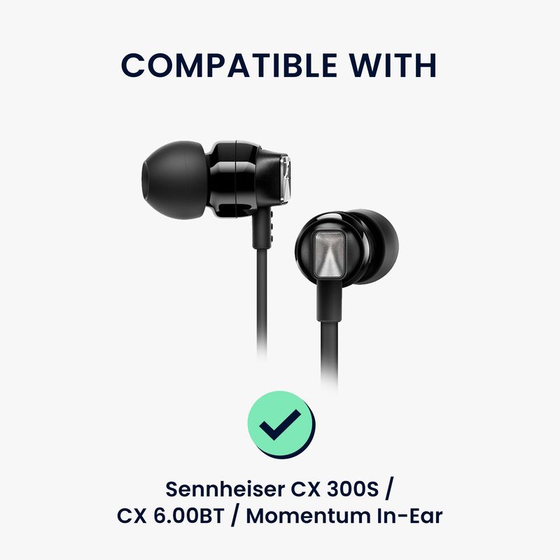 TV, Audio-Video si Foto - Portabile audio - Casti audio - Set 8 dopuri pentru casti Kwmobile pentru Sennheiser CX 300S, CX 6.00BT, Momentum In-Ear, confort sporit, Silicon, negru - Infinity.ro