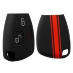 Auto si Moto - Electronice auto - Accesorii electronice auto - Husa pentru cheie auto Kwmobile pentru Mercedes-Benz A-Klasse W169, B W245 T245, C, CL, anti-alunecare, TPU, rosu, negru - Infinity.ro