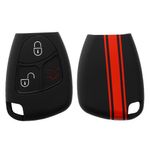 Auto si Moto - Electronice auto - Accesorii electronice auto - Husa pentru cheie auto Kwmobile pentru Mercedes-Benz A-Klasse W169, B W245 T245, C, CL, anti-alunecare, TPU, rosu, negru - Infinity.ro