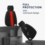 Auto si Moto - Electronice auto - Accesorii electronice auto - Husa pentru cheie auto Kwmobile pentru Mercedes-Benz A-Klasse W169, B W245 T245, C, CL, anti-alunecare, TPU, rosu, negru - Infinity.ro