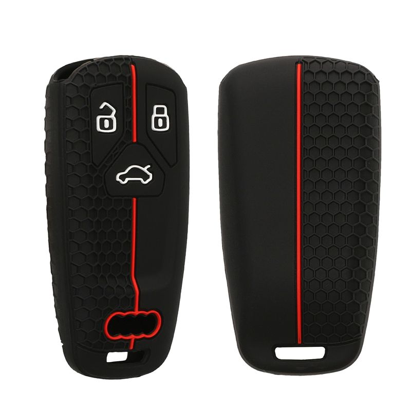 Auto si Moto - Electronice auto - Accesorii electronice auto - Husa pentru cheie auto Kwmobile pentru Audi A4 S4 RS4 B9, A5 F5 S5 RS5, A6, A7 C8, anti-alunecare, TPU, negru, rosu - Infinity.ro