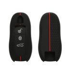 Auto si Moto - Electronice auto - Accesorii electronice auto - Husa pentru cheie auto Kwmobile pentru Porsche 911 971, Boxster, Carrera GT, Cayenne, anti-alunecare, TPU, negru, rosu - Infinity.ro