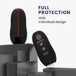 Auto si Moto - Electronice auto - Accesorii electronice auto - Husa pentru cheie auto Kwmobile pentru Porsche 911 971, Boxster, Carrera GT, Cayenne, anti-alunecare, TPU, negru, rosu - Infinity.ro