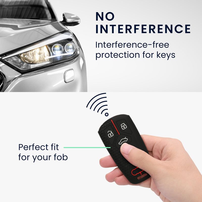 Auto si Moto - Electronice auto - Accesorii electronice auto - Husa pentru cheie auto Kwmobile pentru Audi A4 S4 RS4 B9, A5 F5 S5 RS5, A6, A7 C8, anti-alunecare, TPU, negru, rosu - Infinity.ro
