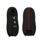 Auto si Moto - Electronice auto - Accesorii electronice auto - Husa pentru cheie auto Kwmobile pentru Porsche 911 971, Boxster, Carrera GT, Cayenne, anti-alunecare, TPU, negru, rosu - Infinity.ro