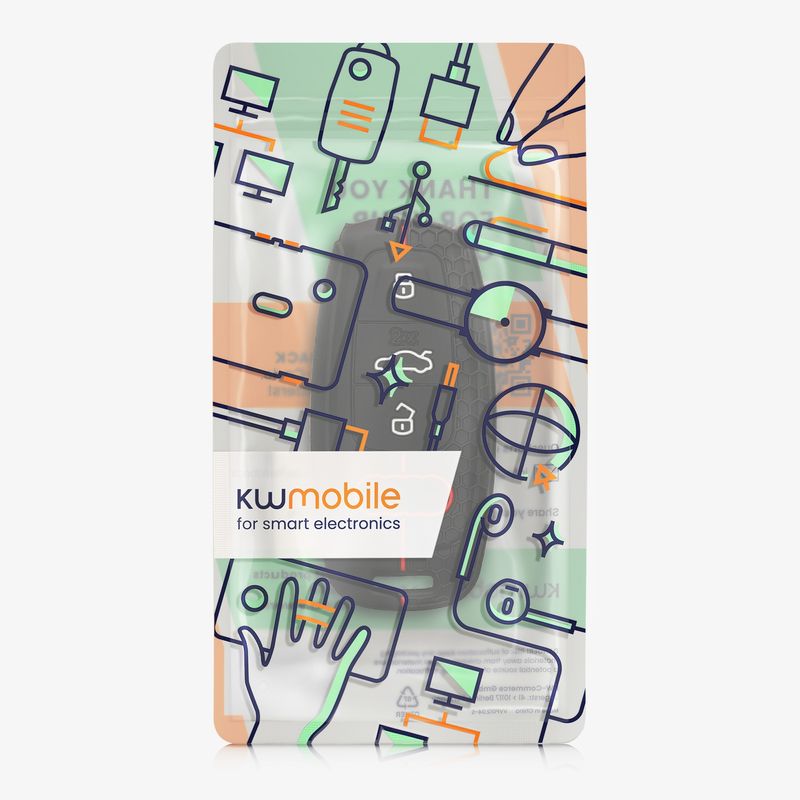 Auto si Moto - Electronice auto - Accesorii electronice auto - Husa pentru cheie auto Kwmobile pentru Audi A6, A7, A8, Q7, anti-alunecare, TPU, negru, rosu - Infinity.ro