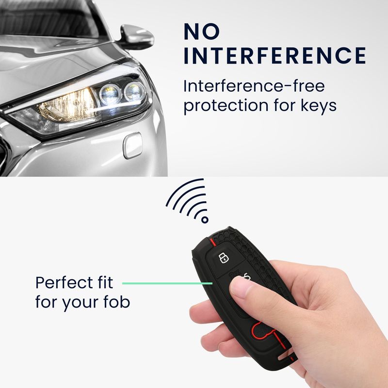 Auto si Moto - Electronice auto - Accesorii electronice auto - Husa pentru cheie auto Kwmobile pentru Audi A6, A7, A8, Q7, anti-alunecare, TPU, negru, rosu - Infinity.ro